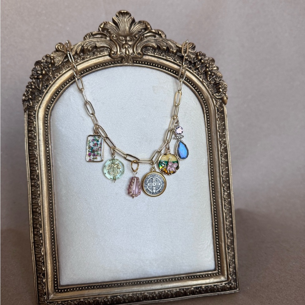 Chic Gold Multi-Charm Necklace